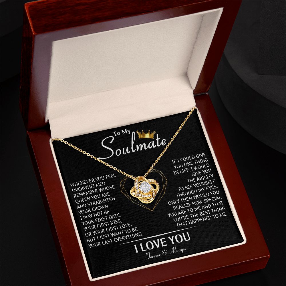 587A To My Soulmate Necklace, Love Gifts For Wife Girlfriend, Birthday Gift for Her