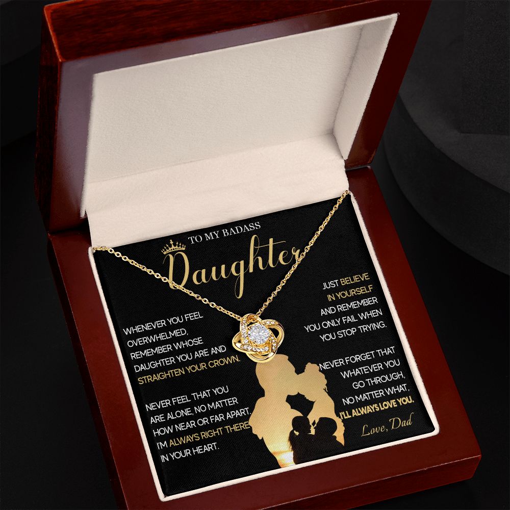 515A To My Badass Daughter Necklace, Birthday Gift For Daughter From Dad, Christmas