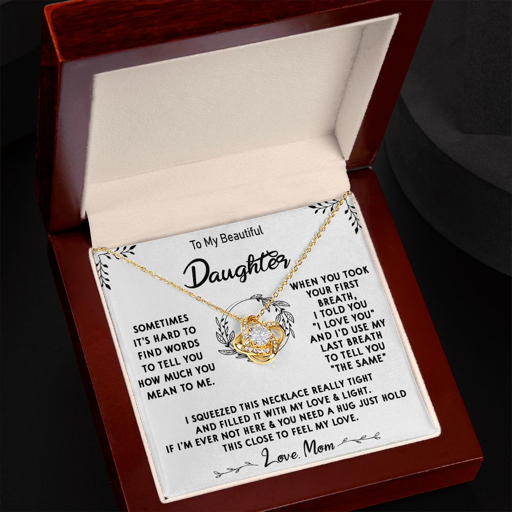 112A To My Beautiful Daughter Necklace, Daughter Mother Necklace, Gift Xmas From Mom