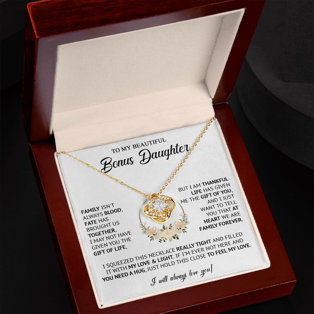 585A Bonus Daughter Necklace, Birthday Gift for Daughter from Dad Mom, Step Daughter