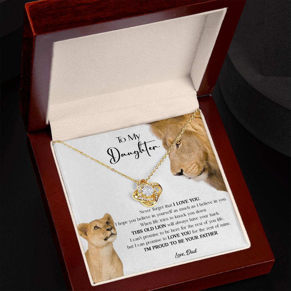 431A To My Daughter Necklace, Xmas Gift For Daughter From Dad, Daughter Father Lion