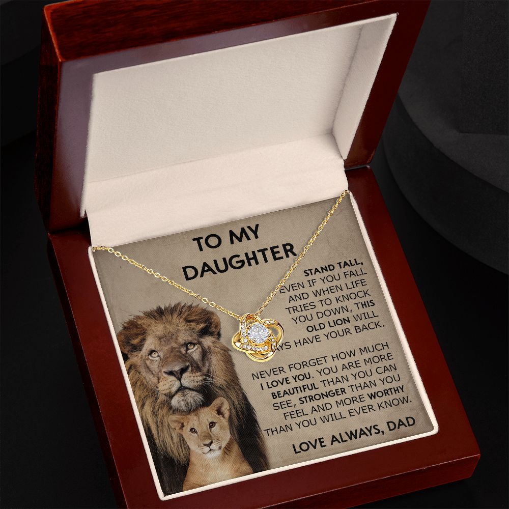 390A Lion To My Daughter Necklace, Xmas Gift For Daughter From Dad, Gift Necklace