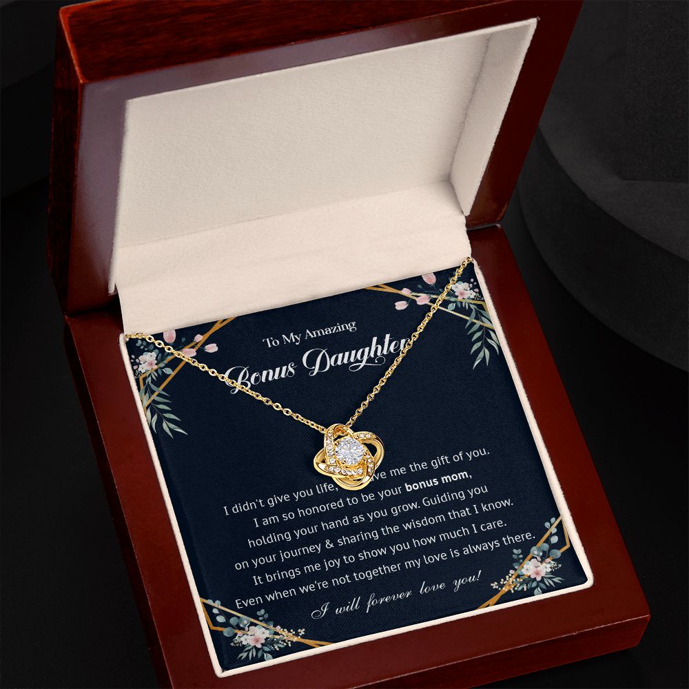 576A To My Bonus Daughter Necklace, Bonus Daughter Gift From Stepmom, Birthday Gifts