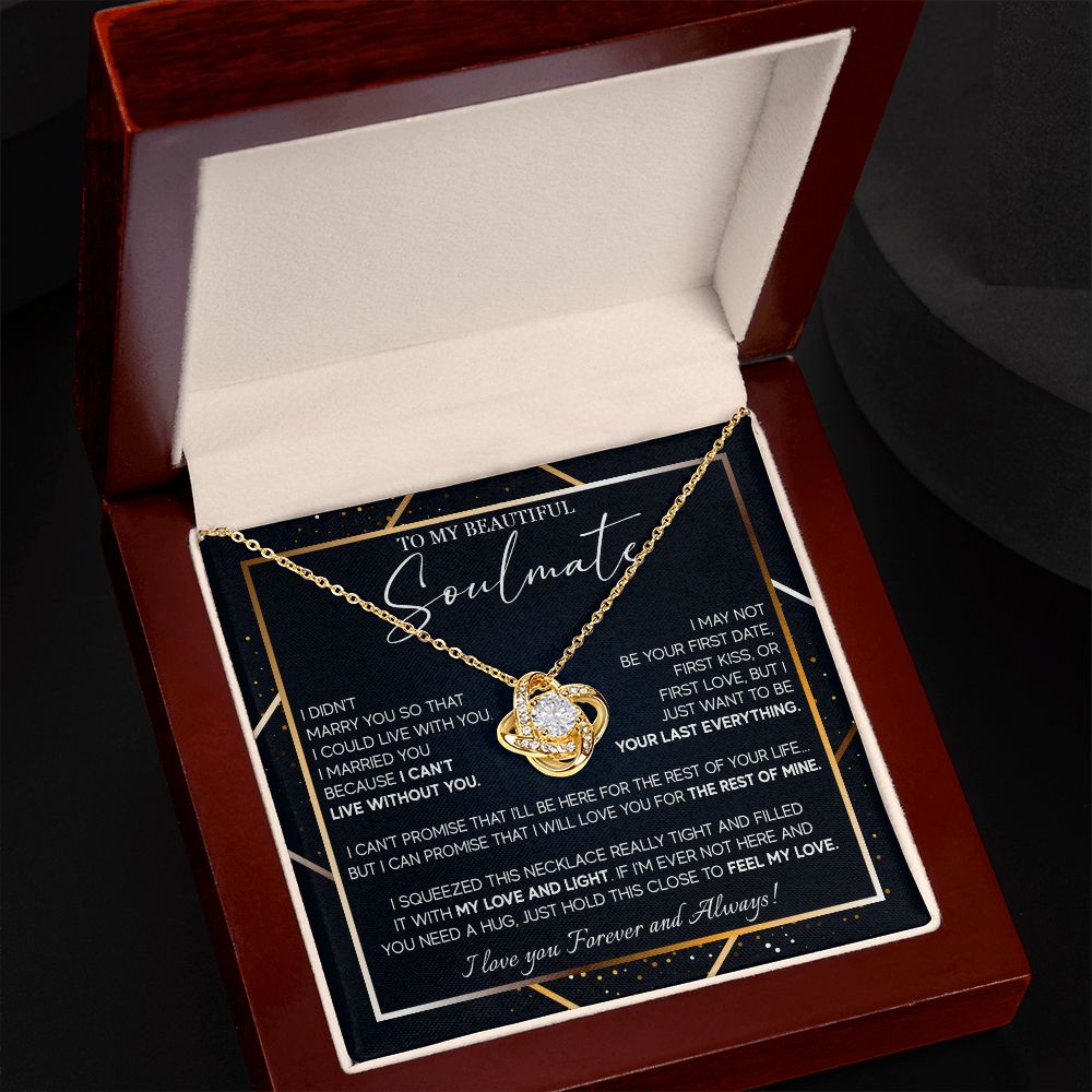 492A To My Beautiful Soulmate Necklace, Jewelry For Wife, Girlfriend, Birthday Gifts