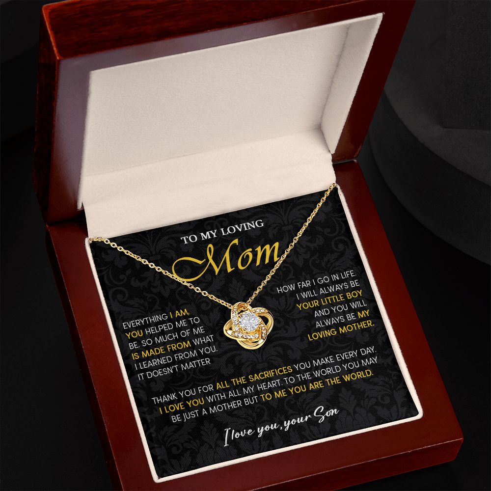 441A To My Loving Mom Necklace, Gift for Mom from Son, Mom Birthday Gifts Necklace