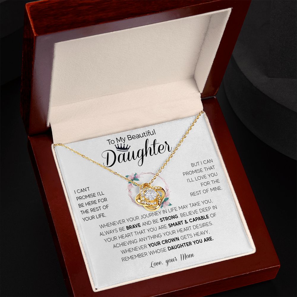 566A To My Daughter Necklace, Daughter Birthday Gifts For Daughter from Mom, Mother