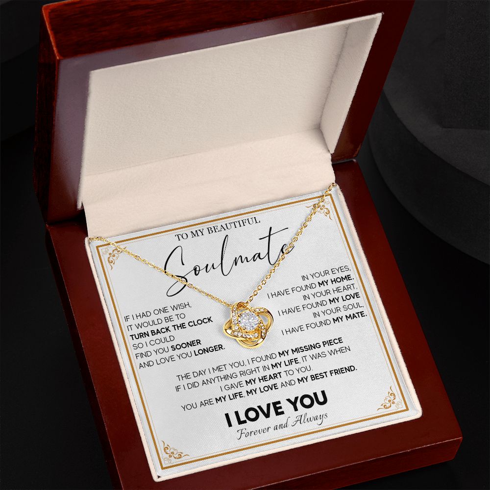 511A To My Beautiful Soulmate Necklace, Gift for Wife, Girlfriend, Anniversary Gift