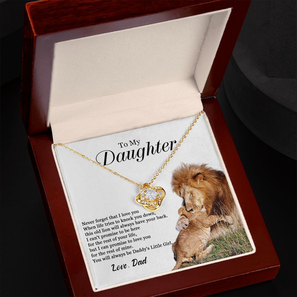 447A To My Daughter Necklace, Gift For Daughter From Dad, Daughter Father Lion