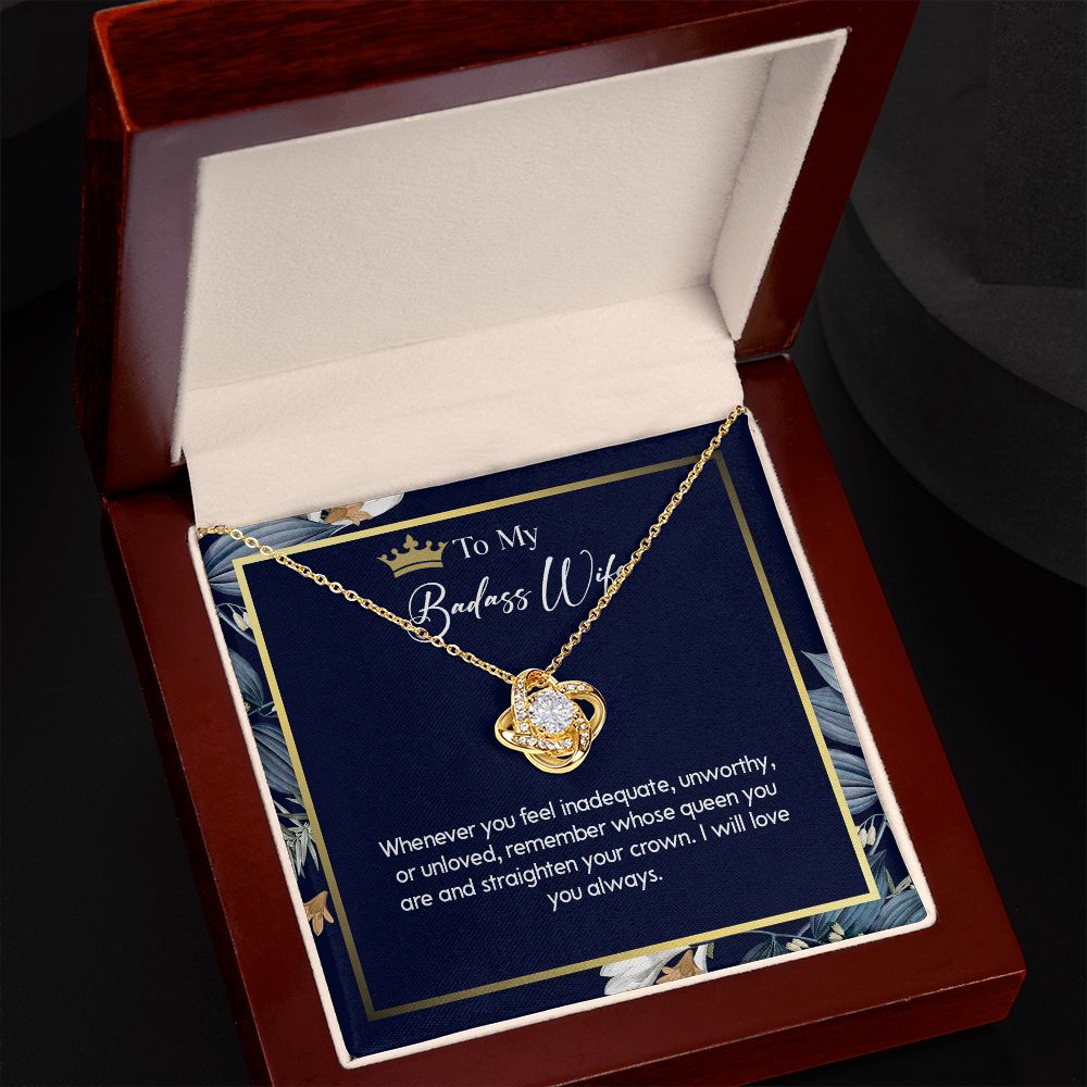 600A To My Badass Wife, Gift For Wife, Necklace Gift For Wife Valentine Gift For Wife
