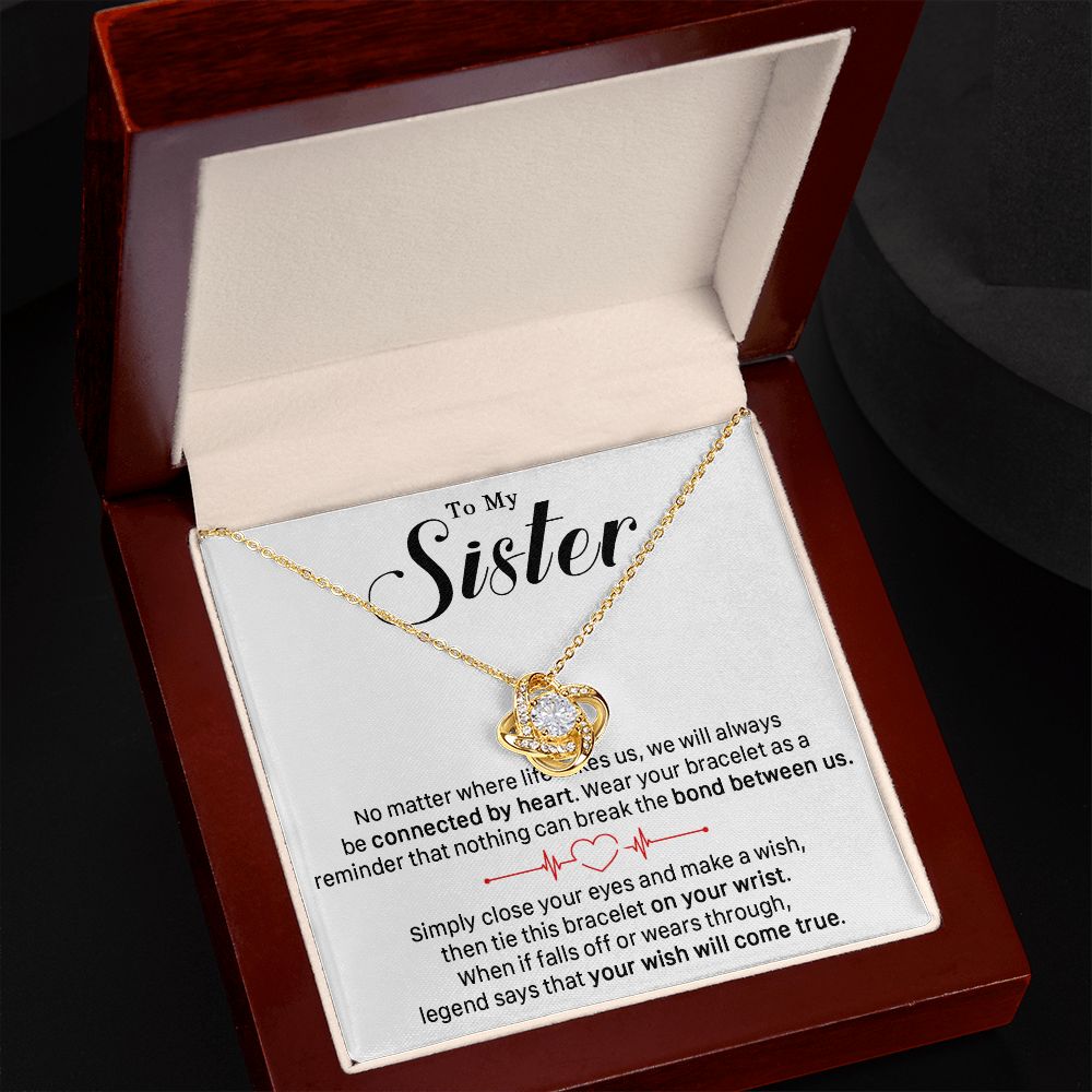 545A To My Sister Necklace, Sister Best Friends Love Heart Necklace, Birthday Gifts