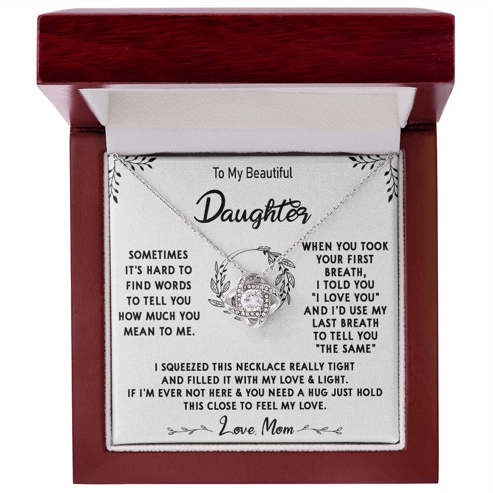 112A To My Beautiful Daughter Necklace, Daughter Mother Necklace, Gift Xmas From Mom
