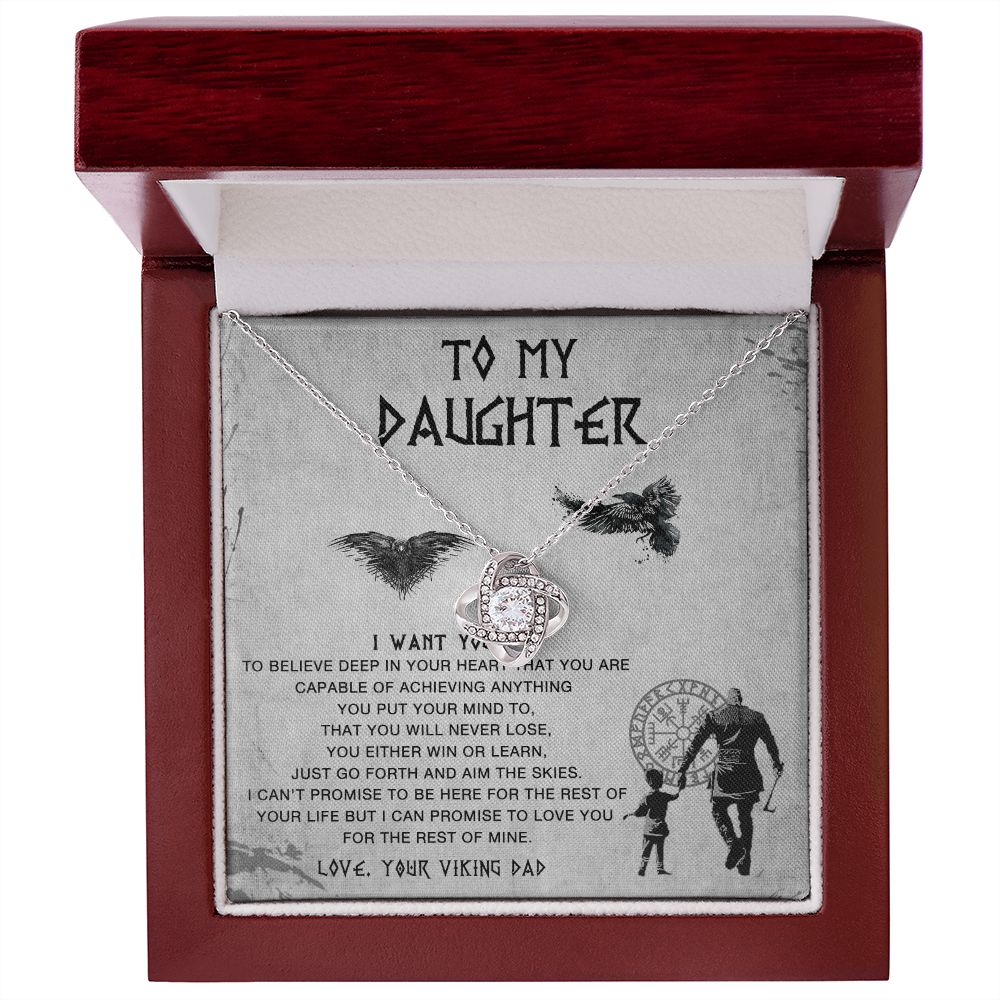 117A To My Daughter Necklace From Viking Dad, Gift For Viking Daughter Gift Necklace