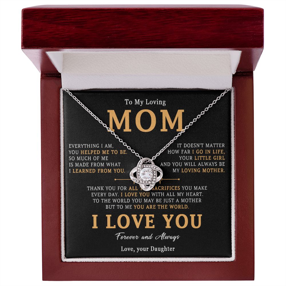 510A To My Loving Mom Necklace, Gift for Mom from Daughter, Mother's Day Jewelry Gift