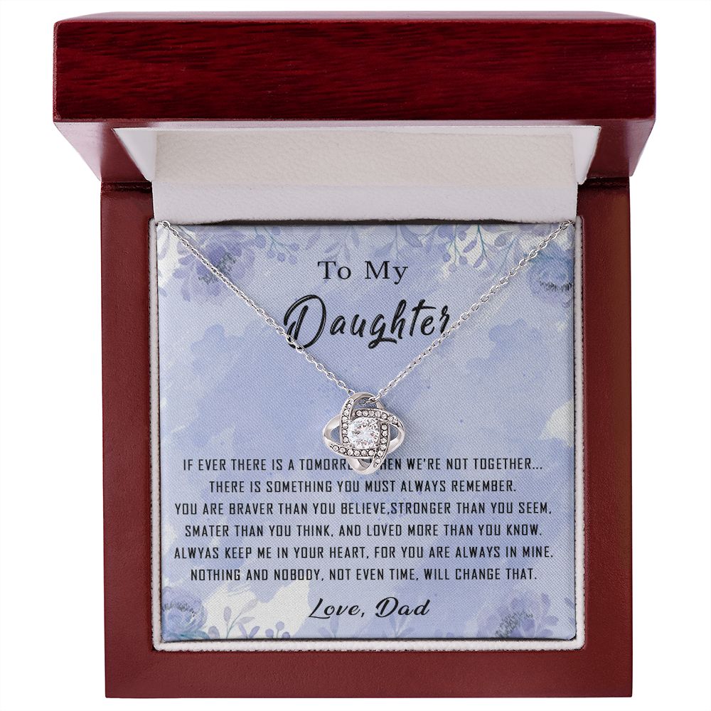 100A To My Daughter Necklace From Dad Father You're Braver Stronger Smarter Daughter