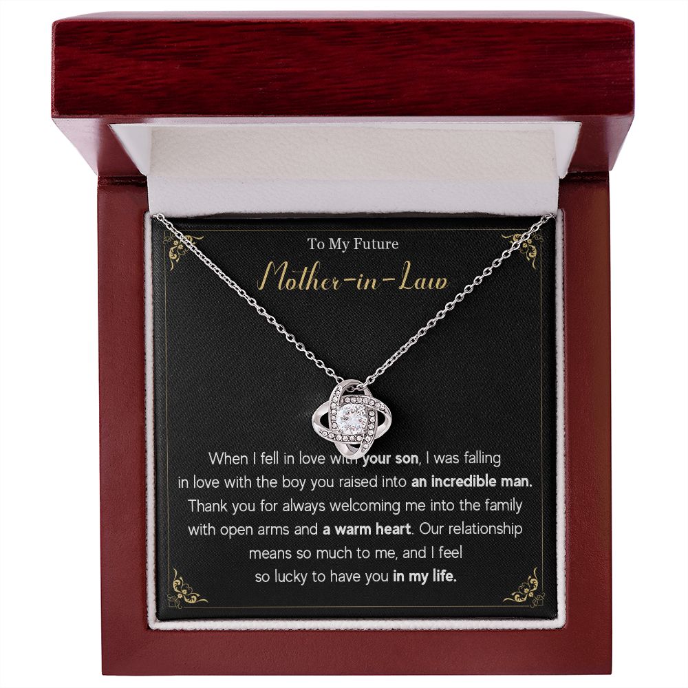 580A To My Future Mom-In-Law Necklace Knot Pendant Thank You Gifts For Mother In Law