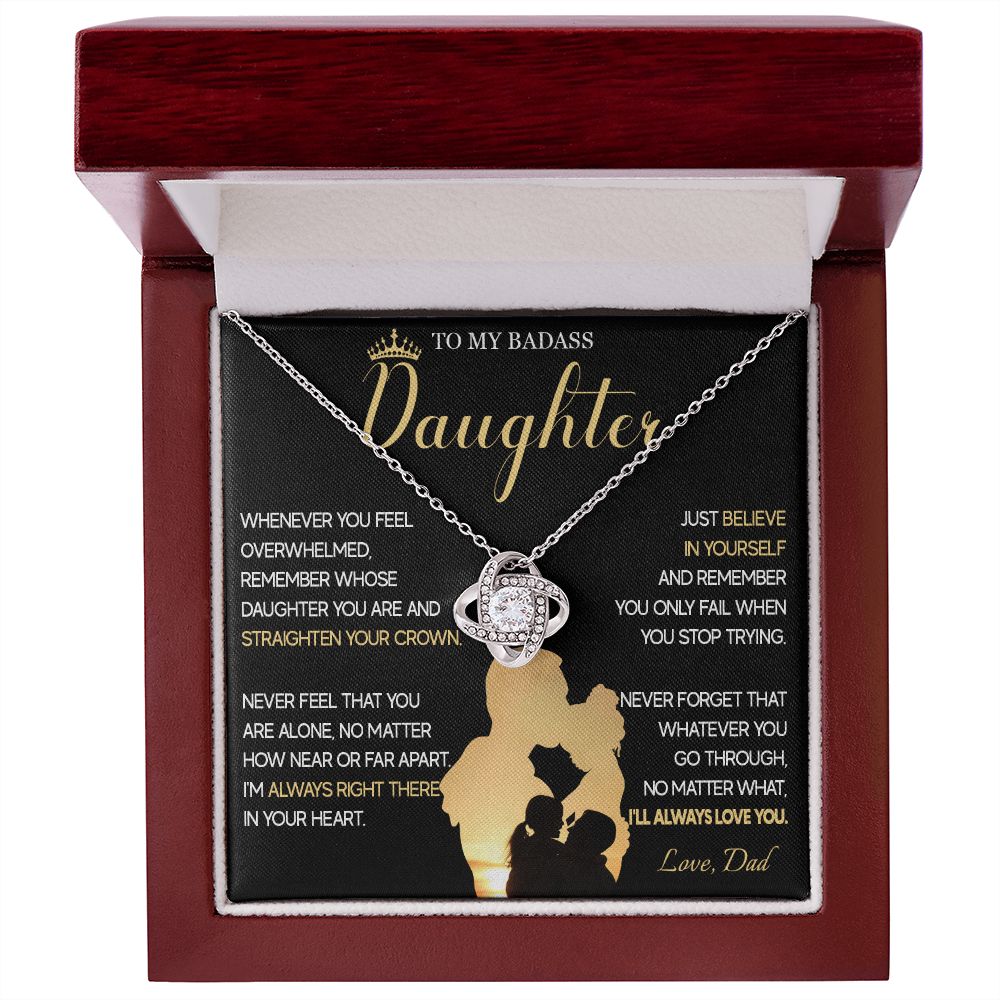 515A To My Badass Daughter Necklace, Birthday Gift For Daughter From Dad, Christmas