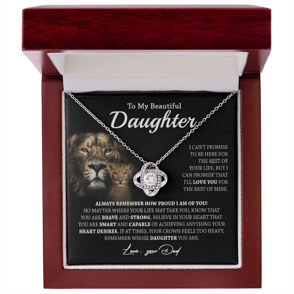 629A To My Daughter Necklace,Always Remember Lion Necklace Gift For Daughter From Dad