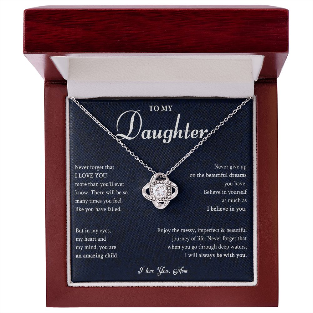 531A To My Daughter Necklace, Gift for Daughter from Mom, Daughter Love Necklace Gift
