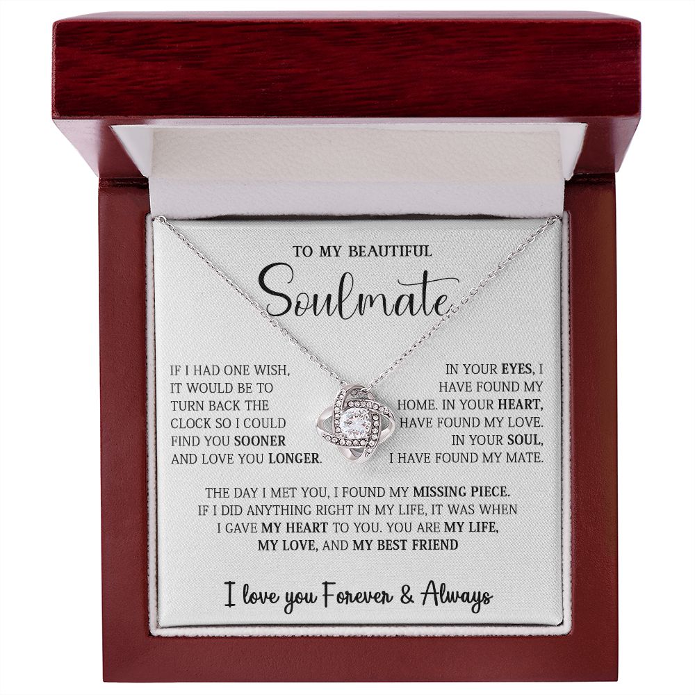 458A To My Soulmate Necklace,Birthday Gift For Wife Girlfriend From Husband,Xmas Gift