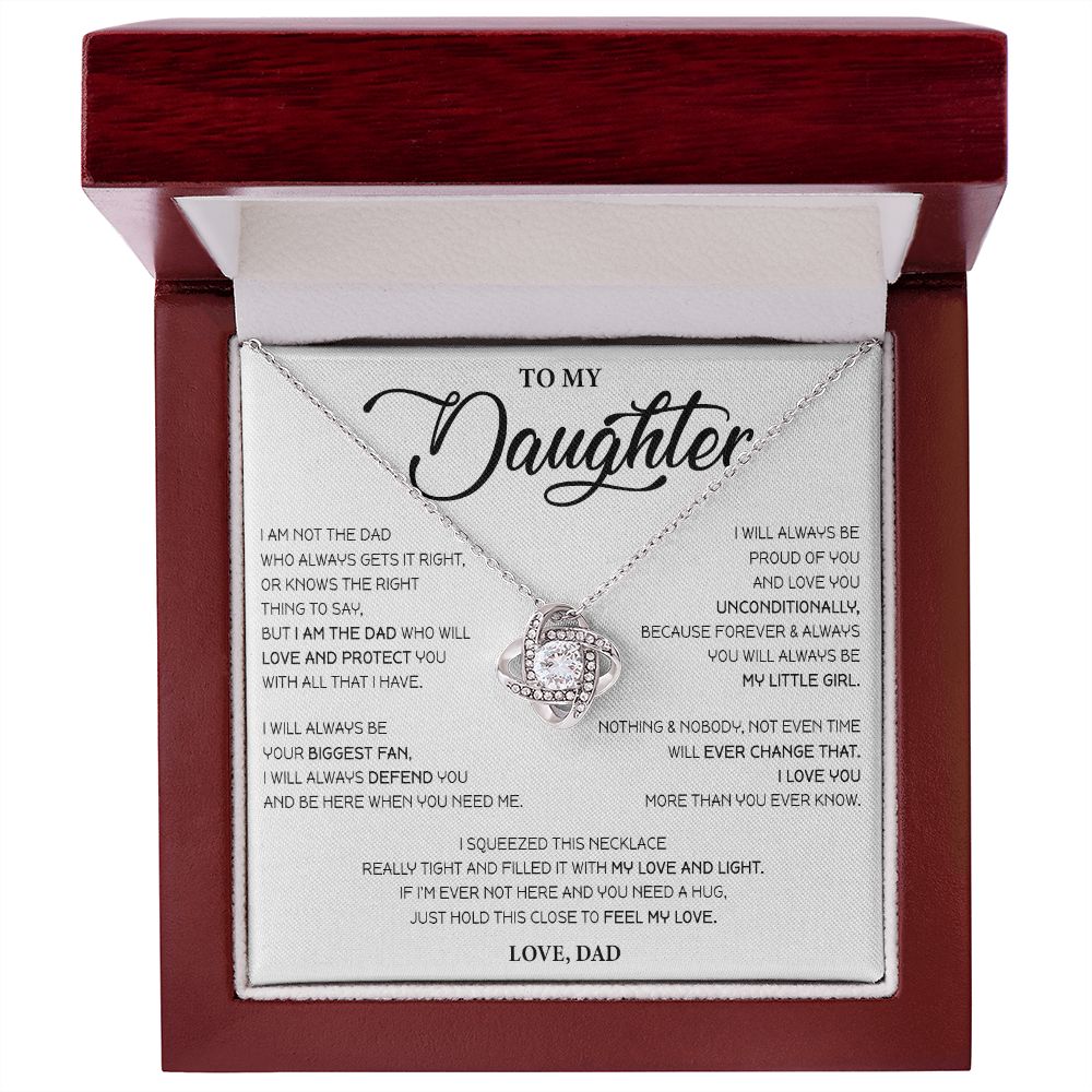 500A To My Daughter Necklace, Love Knot Pendant Necklace, Daughter Gift from Dad
