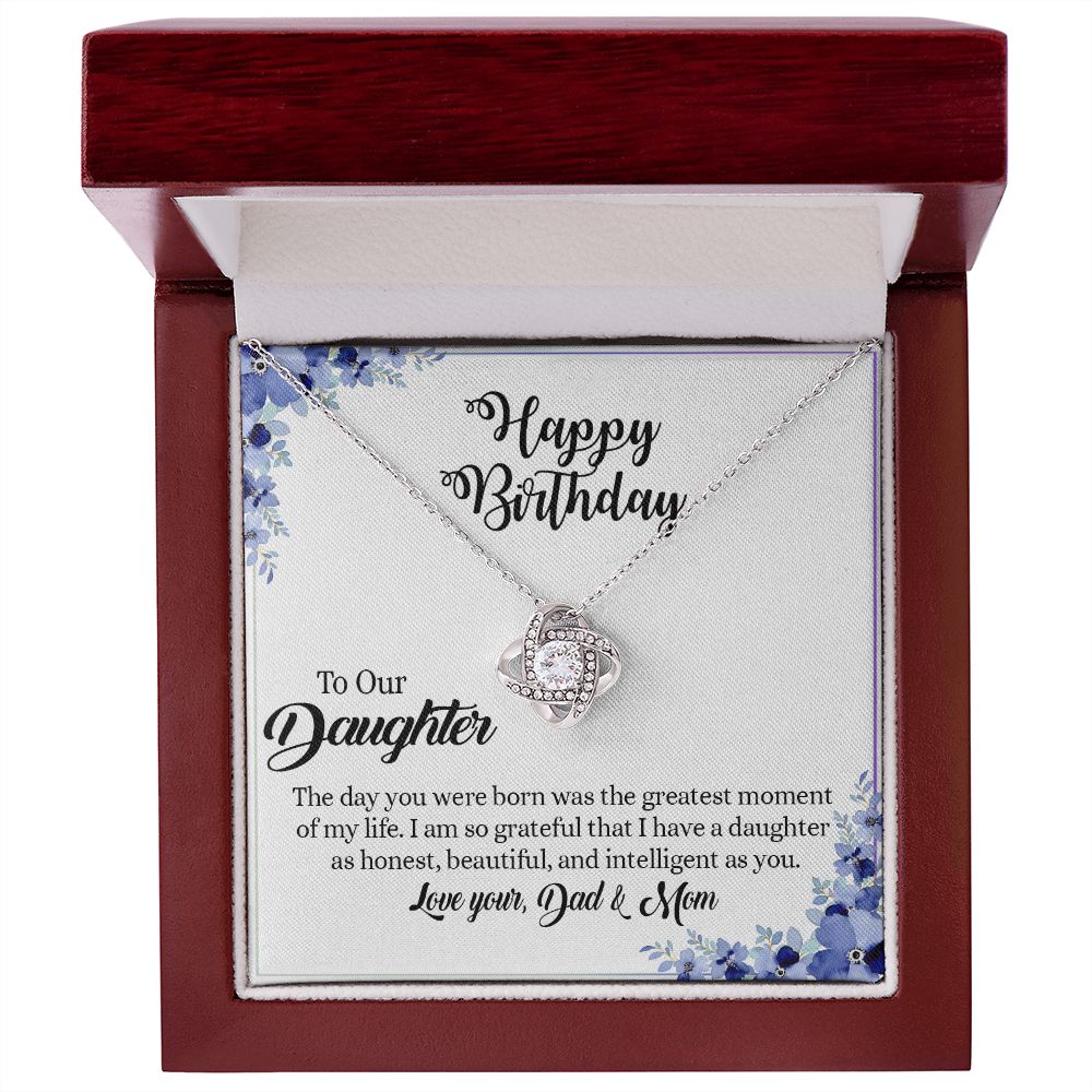 394A To My Daughter Necklace, Xmas Birthday Gift For Daughter From Dad & Mom