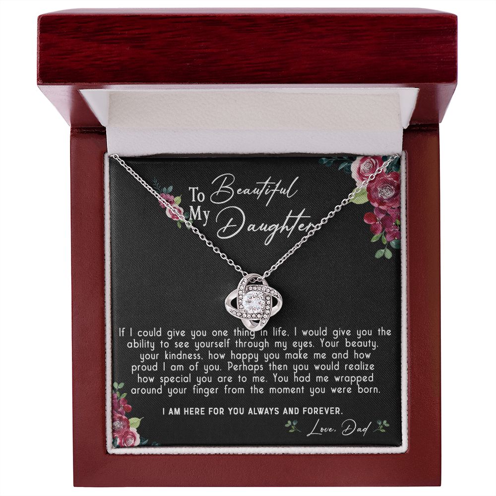 119A Daughter Necklace, To My Beautiful Daughter Necklace Gift From Dad, Xmas Gift