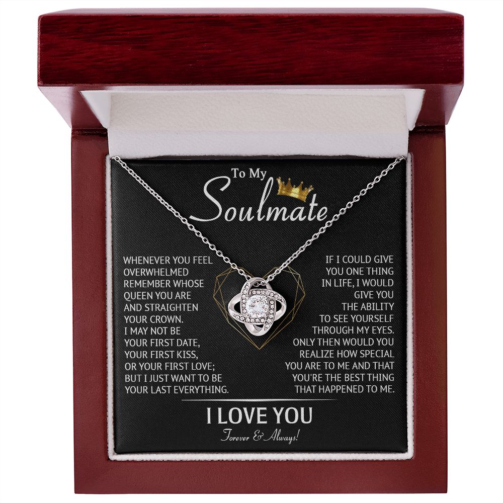 587A To My Soulmate Necklace, Love Gifts For Wife Girlfriend, Birthday Gift for Her