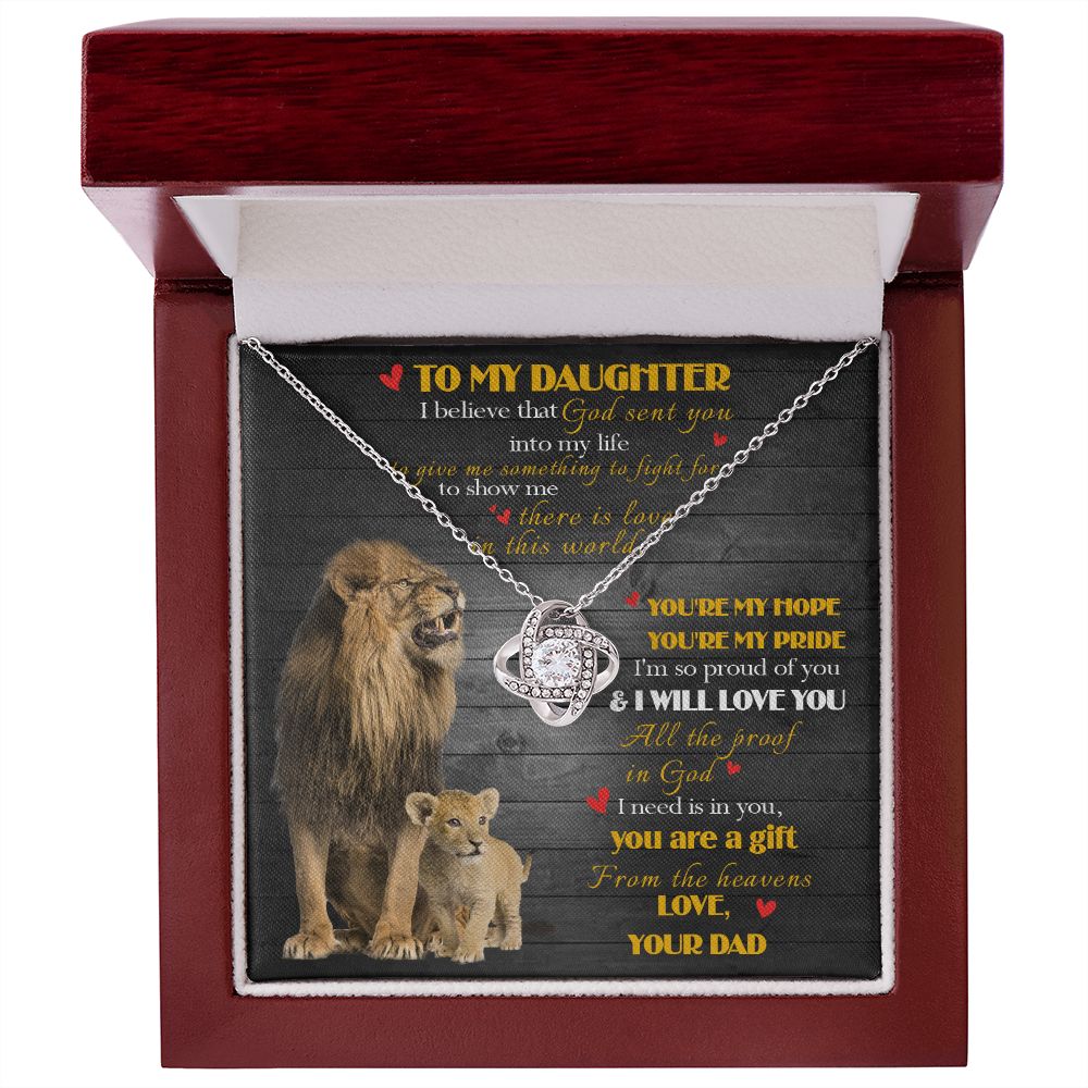 392A To My Daughter Necklace, Xmas Gift For Daughter From Dad, Daughter Father Lion
