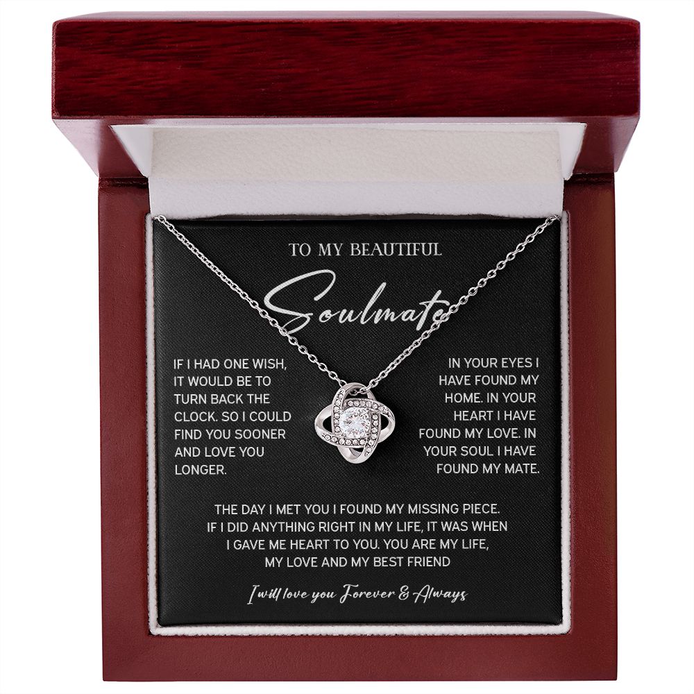 442A To My Soulmate Necklace, Xmas Birthday Gift For Wife Girlfriend From Husband