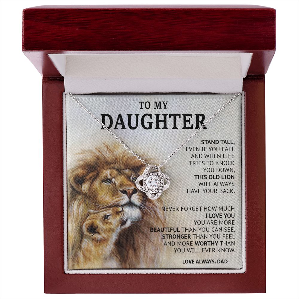 499A To My Daughter Necklace, Xmas Gift For Daughter From Dad, Daughter Father Lion