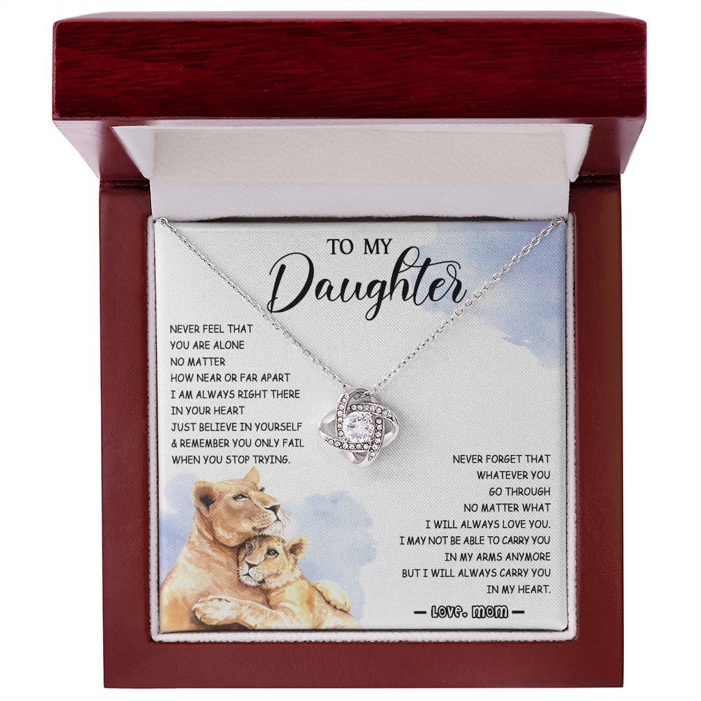 478A To My Daughter Necklace Mother to Daughter Birthday Christmas Gift from Lion Mom