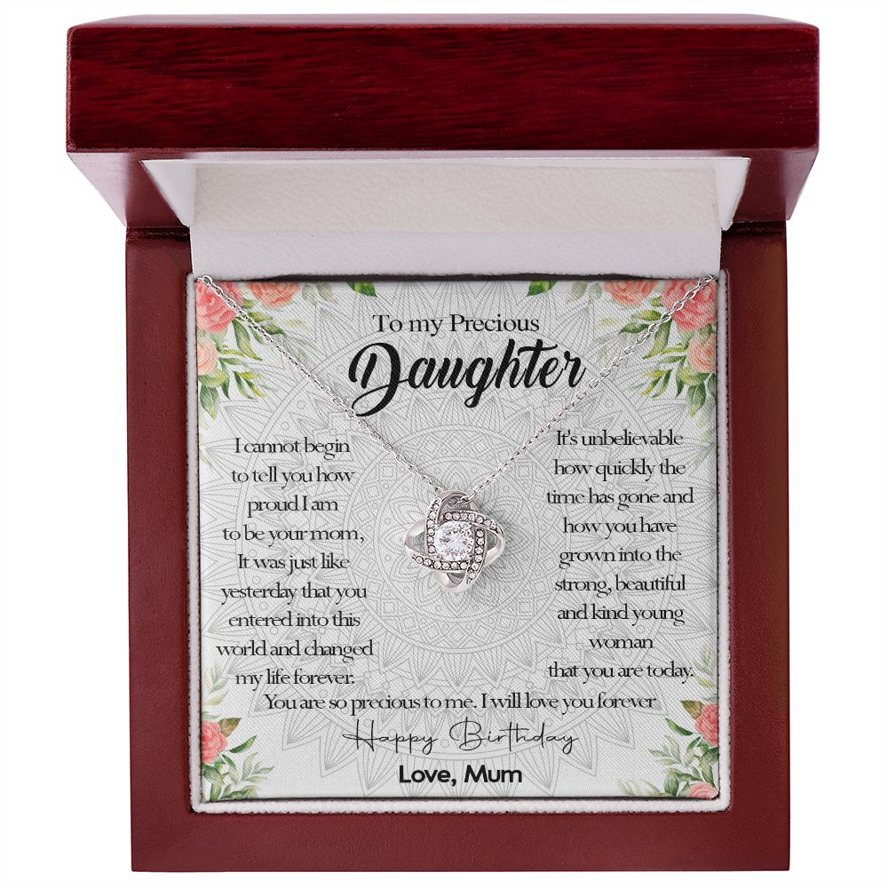 395A To My Daughter Precious Necklace, Birthday Gift Necklace From Mum, Necklace Gift