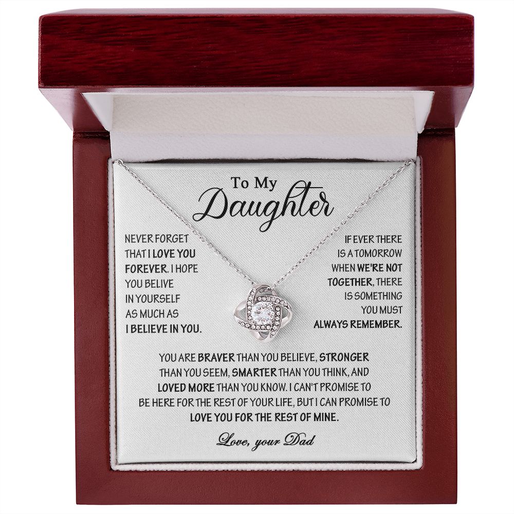 432A To My Daughter Necklace, Daughter Father Necklace, Gift Birthday, Xmas From Dad