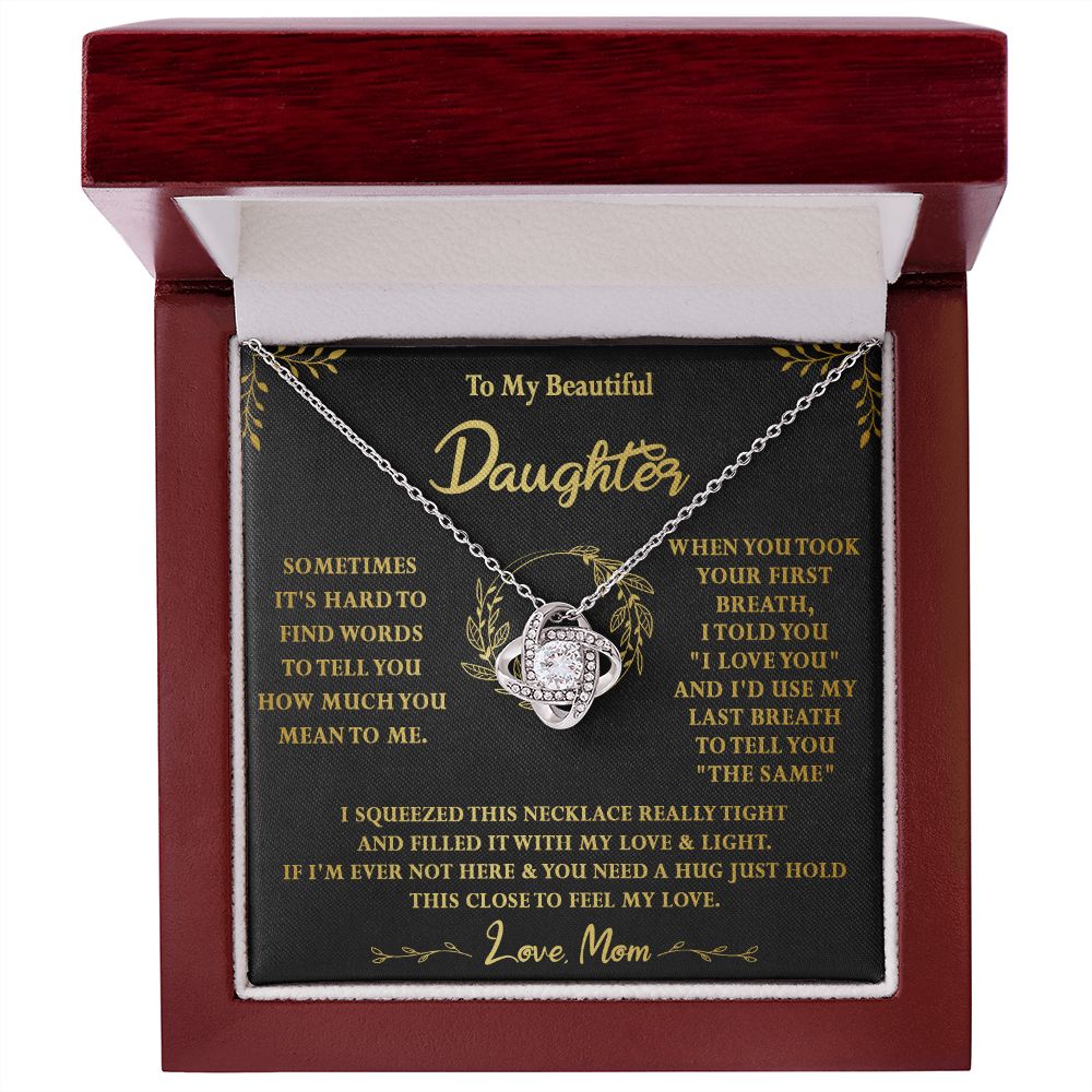 118A To My Beautiful Daughter Necklace,Gift For Daughter From Mom, Xmas Birthday Gift