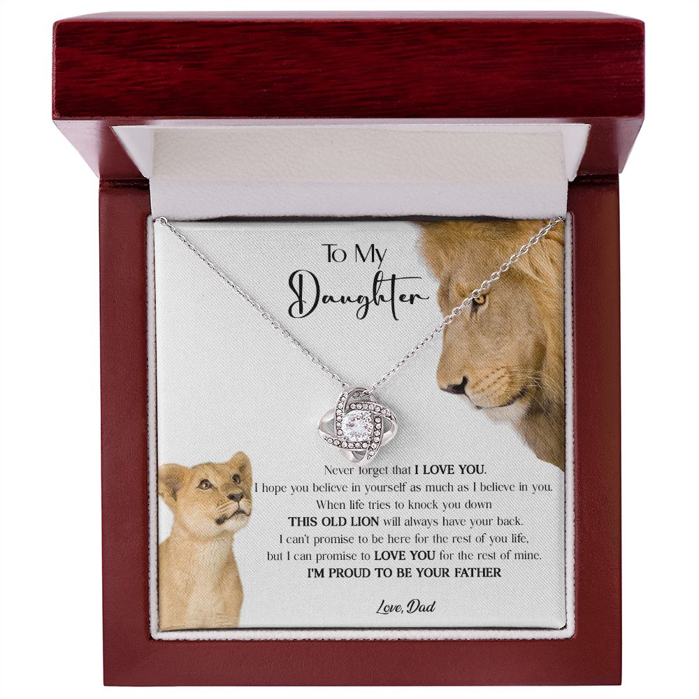 431A To My Daughter Necklace, Xmas Gift For Daughter From Dad, Daughter Father Lion