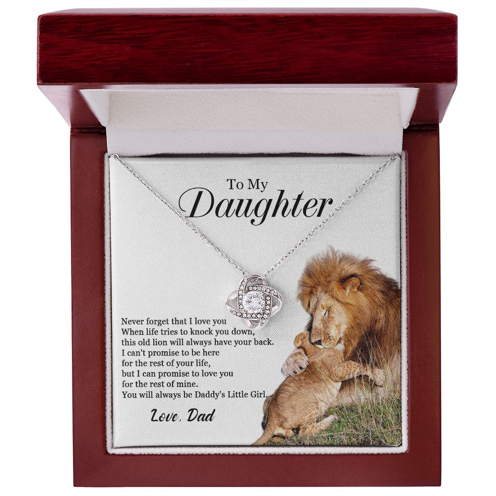 447A To My Daughter Necklace, Gift For Daughter From Dad, Daughter Father Lion