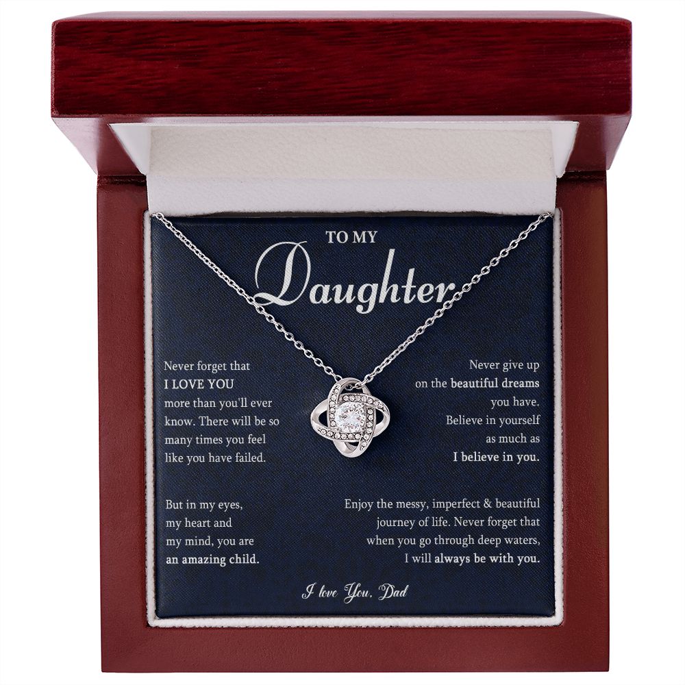 530A To My Daughter Necklace, Gift for Daughter from Dad, Daughter Love Necklace Gift