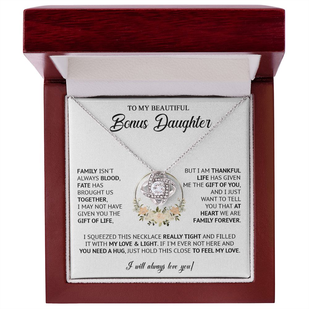 585A Bonus Daughter Necklace, Birthday Gift for Daughter from Dad Mom, Step Daughter