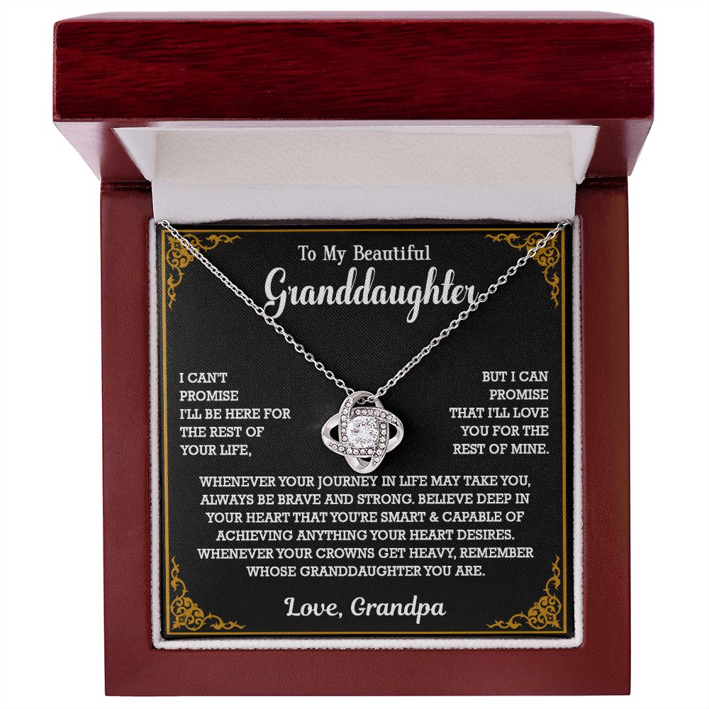 614A To My Granddaughter Necklace, Xmas Birthday Gift For Granddaughter From Grandpa