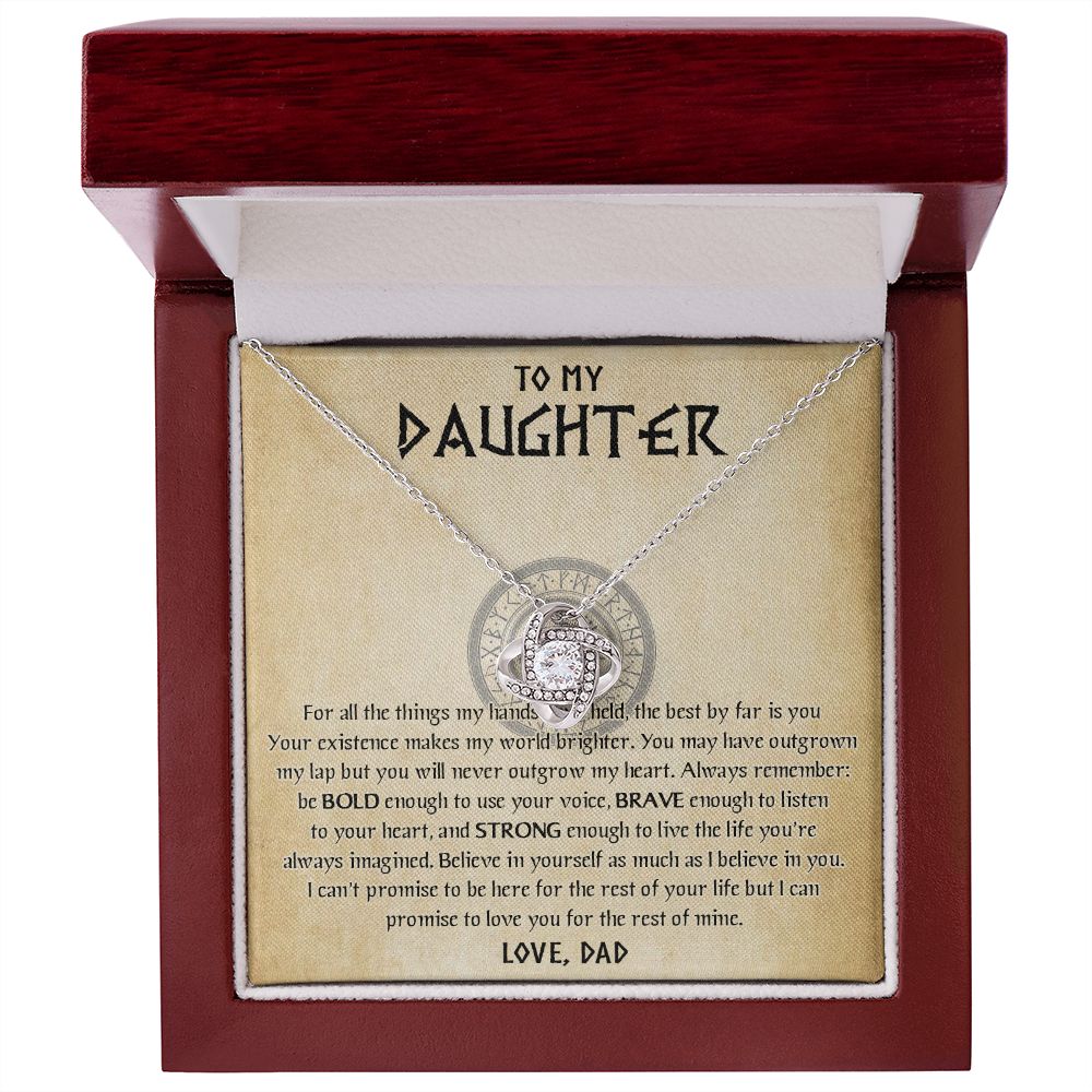 567A To My Daughter Necklace, Viking Daughter Gift from Dad, Birthday Gifts Jewelry