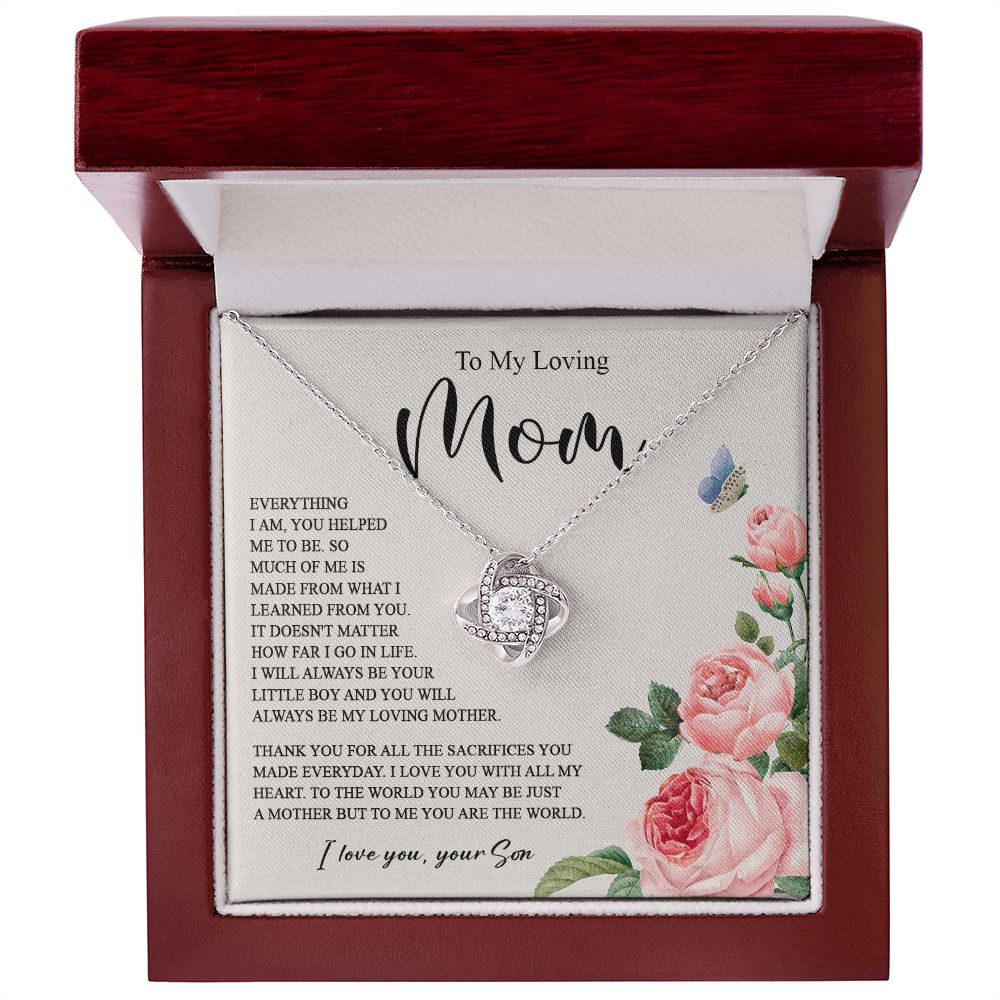 628A To My Loving Mom Necklace, Gift for Mom from Son, Mother's Day Jewelry Gifts