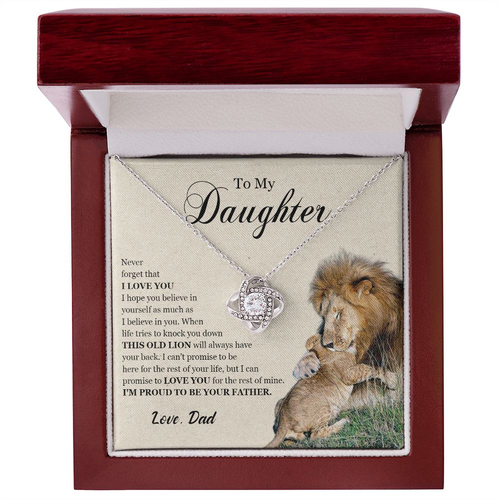 462A To My Daughter Necklace, Gift For Daughter From Dad, Daughter Father Lion Gift,