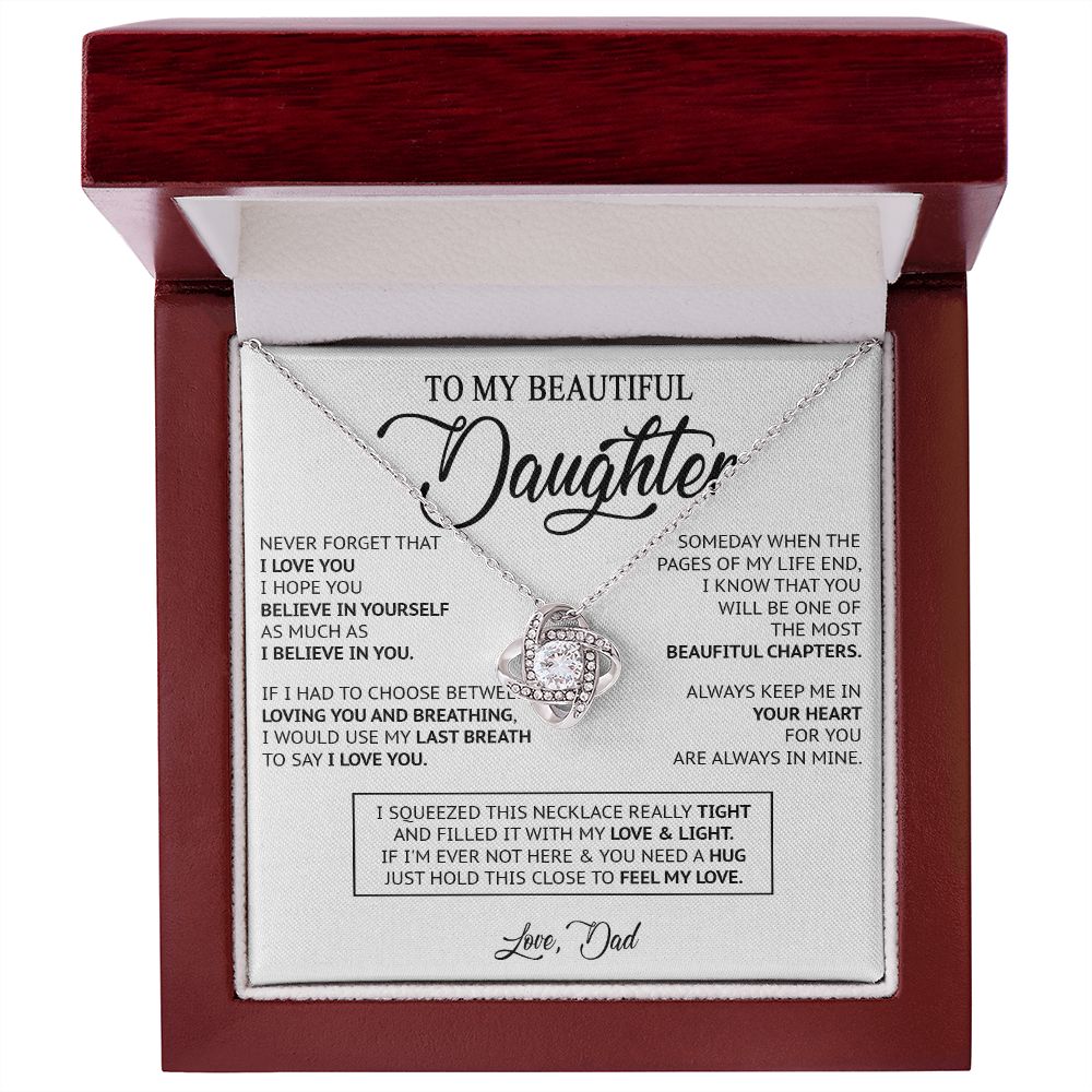 479A To My Daughter Necklace, Birthday Gift For Daughter From Dad, Xmas Gifts for Her