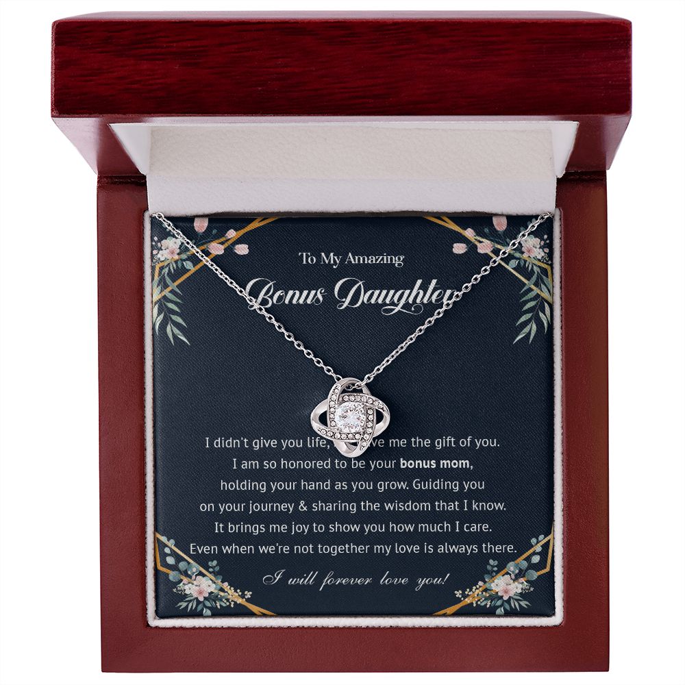 576A To My Bonus Daughter Necklace, Bonus Daughter Gift From Stepmom, Birthday Gifts