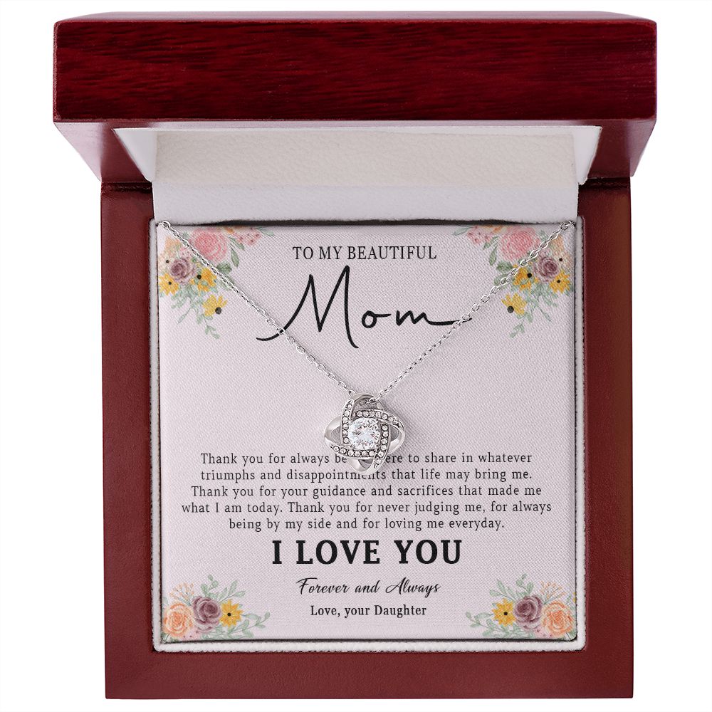 521A Love Mom Necklace, To My Beautiful Mom Necklace, Mom Birthday Gift from Daughter