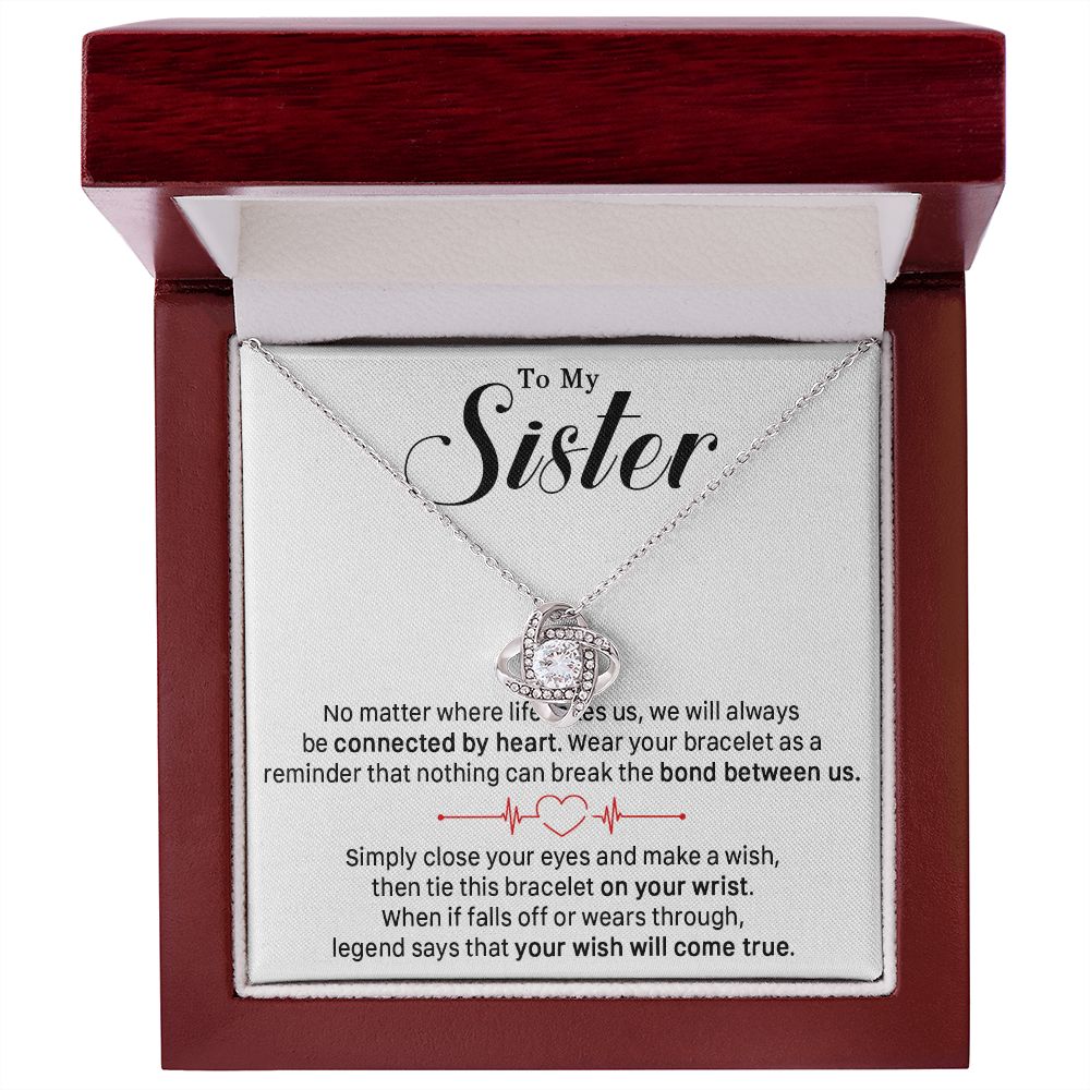 545A To My Sister Necklace, Sister Best Friends Love Heart Necklace, Birthday Gifts