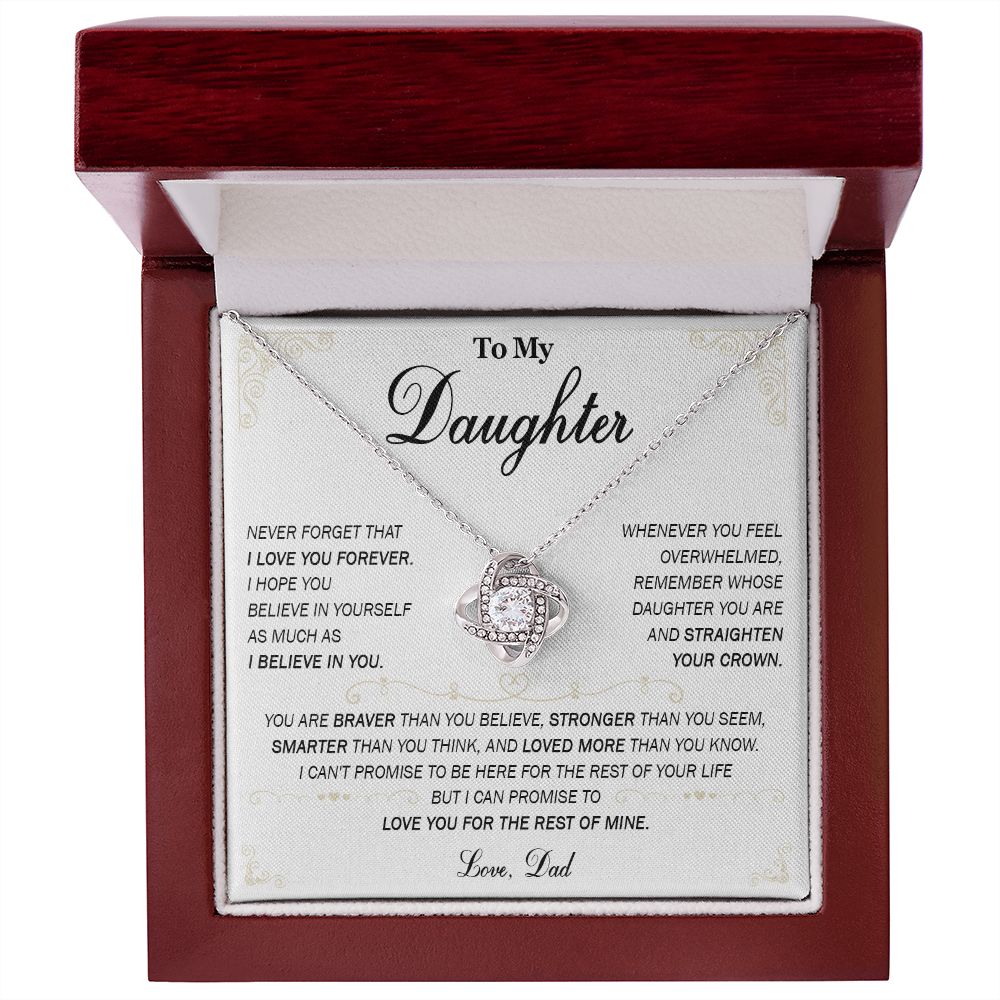 589A To My Daughter Necklace, Daughter Father Necklace, Daughter Gift From Dad, Mom
