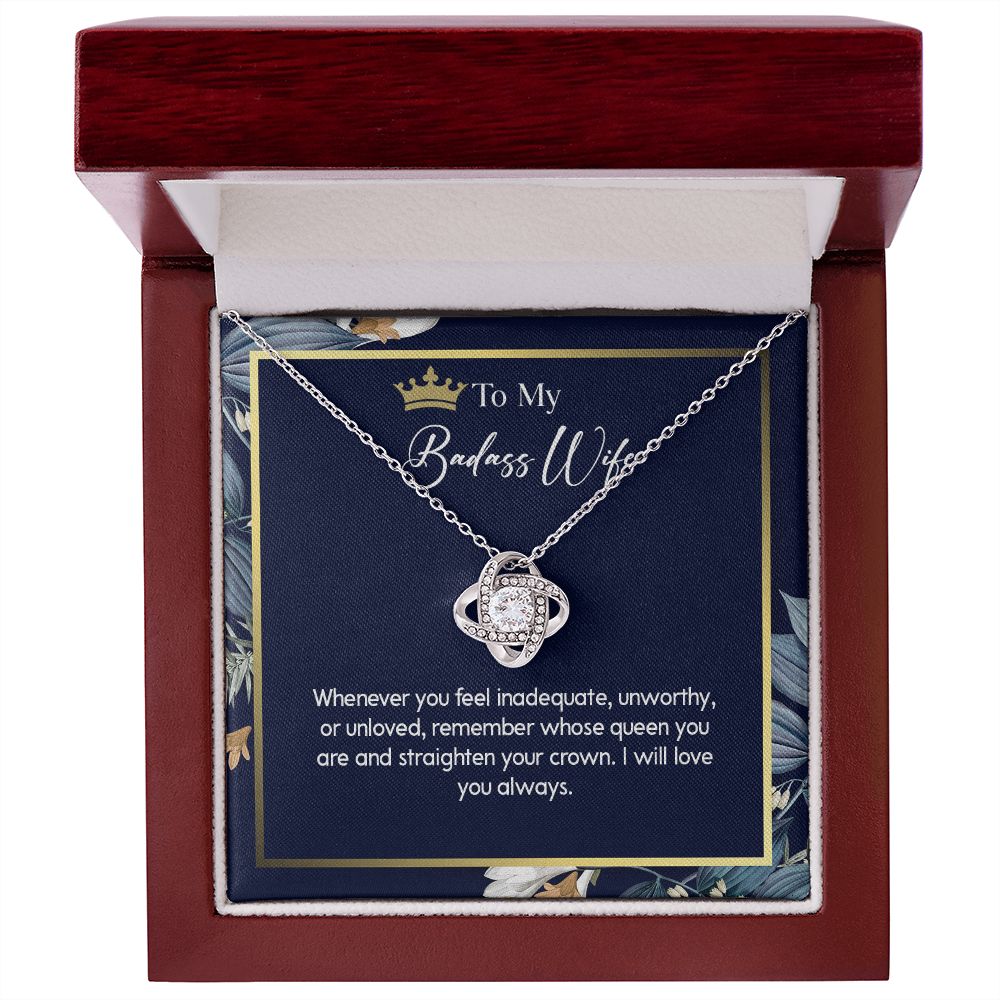 600A To My Badass Wife, Gift For Wife, Necklace Gift For Wife Valentine Gift For Wife