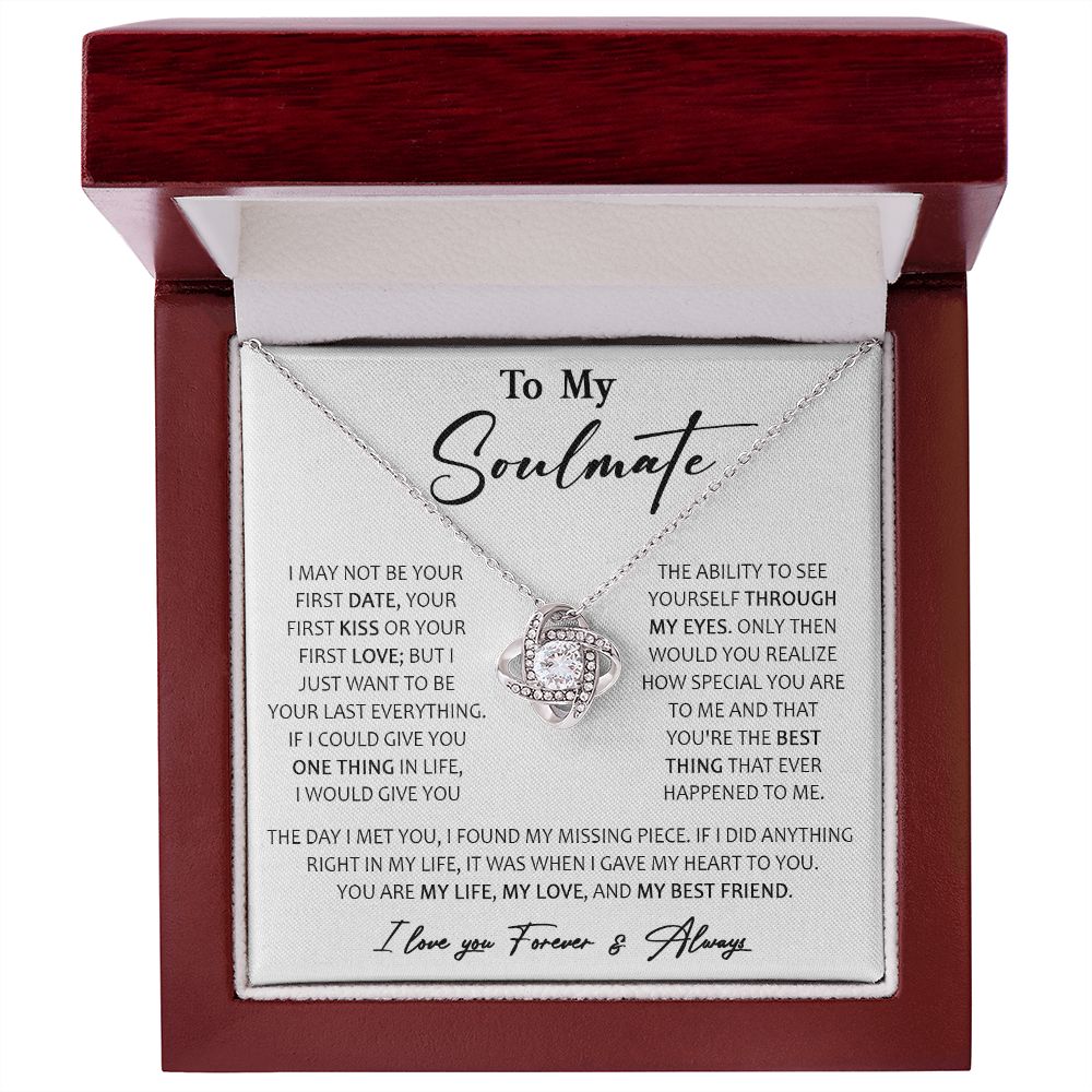 457A To My Soulmate Necklace, Birthday, Xmas Gift For Wife, Girlfriend From Husband