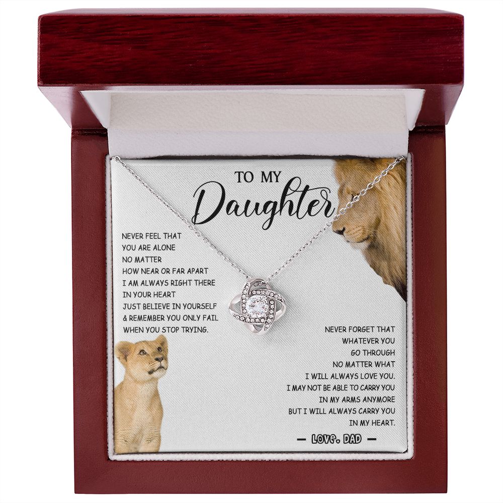 477A To My Daughter Necklace Father to Daughter Birthday Christmas Gift from Lion Dad